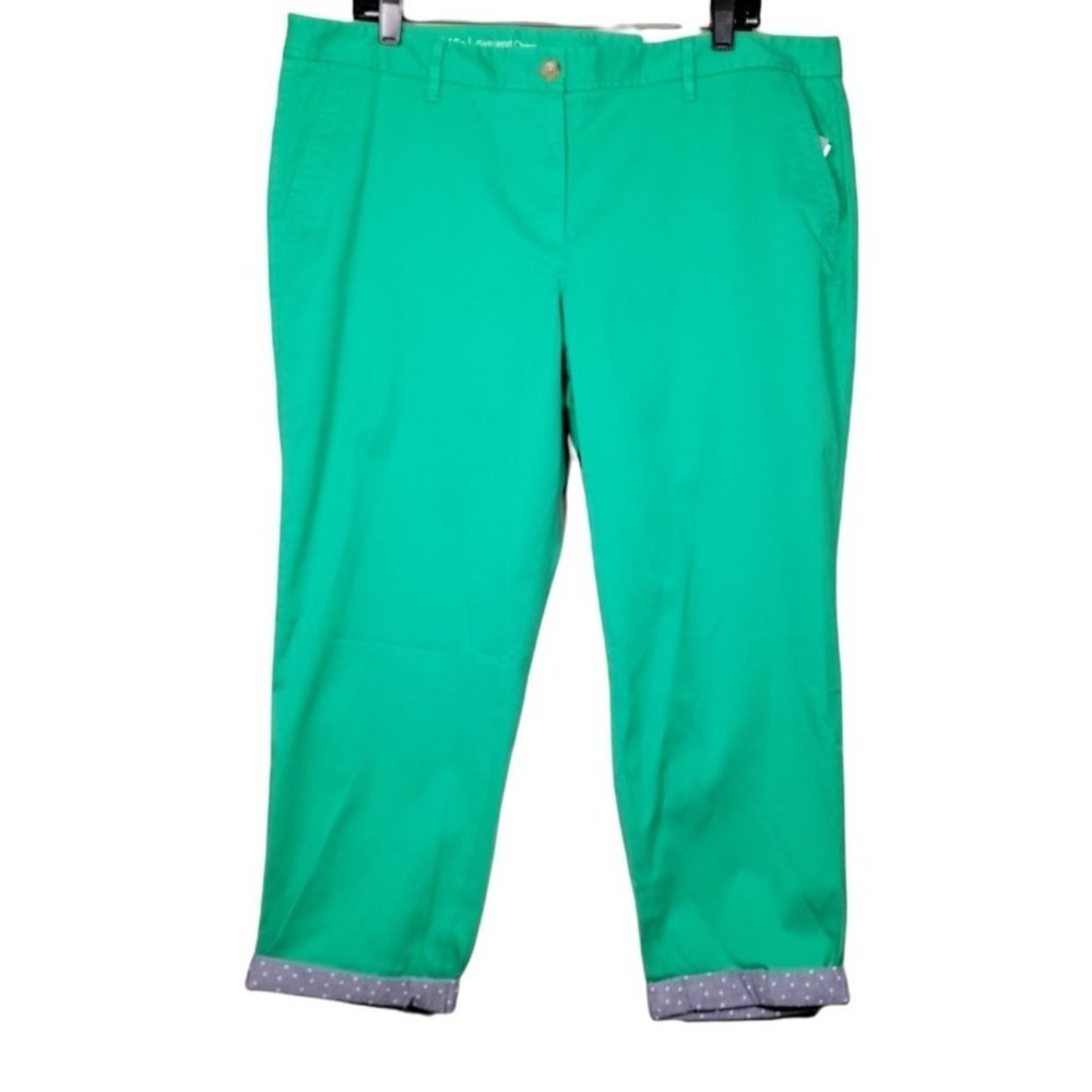 Talbots Straight Leg Pants in Bright Teal Green
